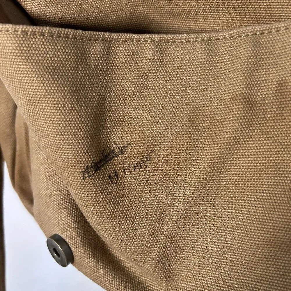 American Girl Tote Bag Brown Canvas Zip Top Pockets Shoulder Strap Magnetic Snap
